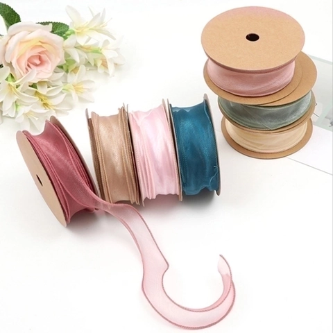 Chiffon Mermaid Yarn Ribbon Wave Edge Organza Pleated For Flower Gift Wrapping Cake Bow Decoration DIY Crafts