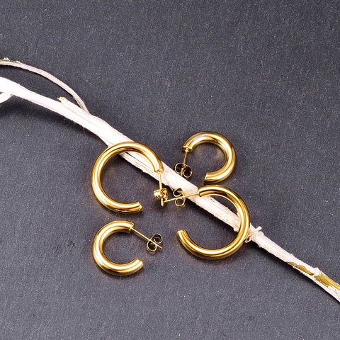 Orecchini A Cerchio Minimalisti A Forma Di C Da Donna Con Perno In Argento Sterling 925 In Acciaio Al Titanio Lucido Gioielli Hip Hop