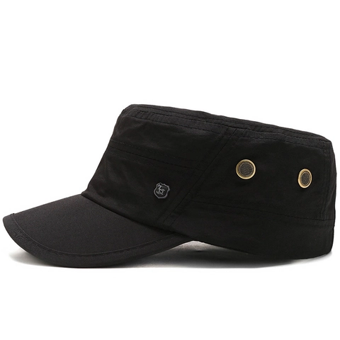 Casquette Plate Homme Respirante Polyester Protection Solaire Extérieur Tactique Militaire Réglable Couleur Unie Décontracté
