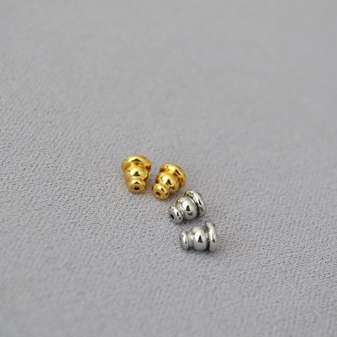Fermoirs De Boucles D'oreilles Laiton Plaqué Or 18K Silicone Antidérapant Courge Cylindre Pour Création De Bijoux DIY