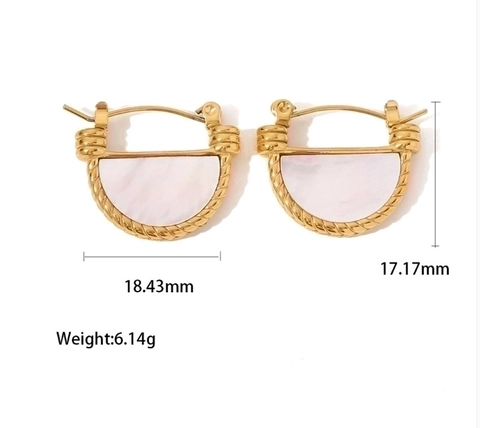 Orecchini a Goccia Vintage a Forma di Ventaglio Donna Oro 18K Placcato Acciaio al Titanio Perla Artificiale Intarsiata