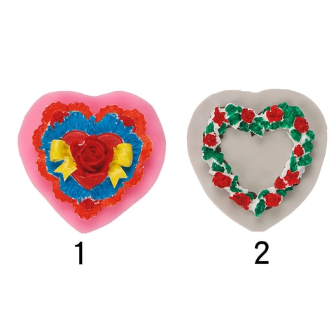 Molde De Silicona En Forma De Corazón Con Corona De Rosas Para Fabricación De Joyas De Resina Colgantes Pasteles Flexible