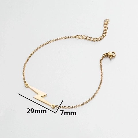 Pulsera Con Dije De Rayo Acero Inoxidable Minimalista Cadena Ajustable Accesorio De Joyería De Moda Para Mujer