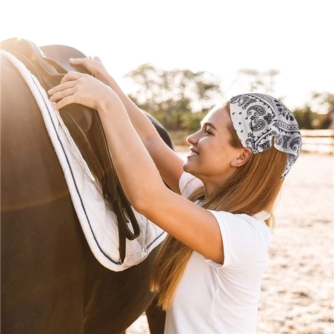 Paisley Print Elastic Headband For Women Boho Style Fabric Bandana Hair Band Retro Headwear Accessories
