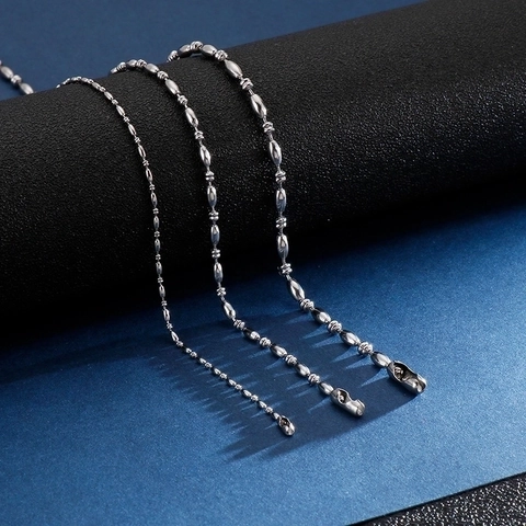 Minimalist Bead Chain Necklace Stainless Steel Titanium Steel Oval Link Jewelry Accessories For Women Men