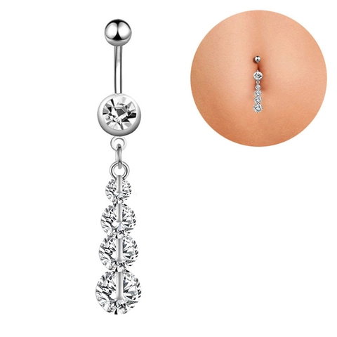 Navel Piercing Belly Ring Stainless Steel Zircon Butterfly Crown Tree Of Life Body Jewelry Fashion Jewelry For Women