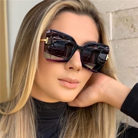 Oversize Schmetterling Sonnenbrille Damen PC Rahmen AC Gläser UV Schutz Retro Cat Eye Trendy Outdoor Mode Brillen