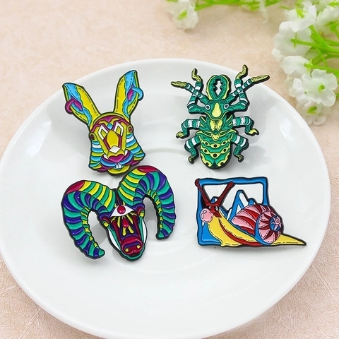 Colorful Animal Enamel Brooch Pins Alloy Drip Oil Art Dragonfly Owl Rabbit Snail Kingfisher Parrot Lapel Badge Jewelry Gift