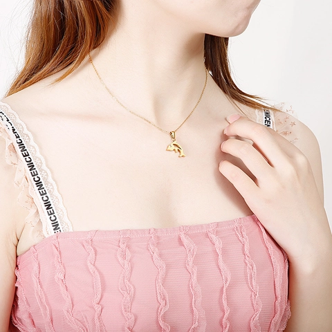 Collar Y Pendientes De Delfín Hueco De Acero Inoxidable Joyas De Animales Para Mujeres Niñas Accesorios De Moda