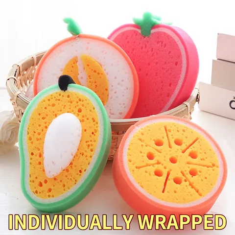 Fruit Shaped Dishwashing Sponges Thickened Scouring Pads Creative Kitchen Cleaning Tools Multi-functional Soft Absorbent For Pots