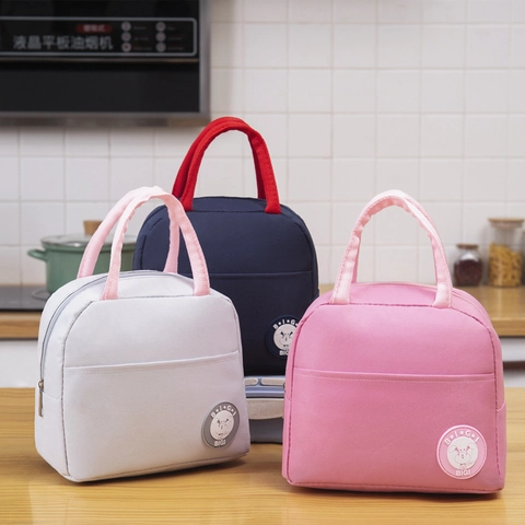 Borsa Pranzo Isolata Tessuto Oxford Termica Portatile Cartone Animato Logo Cerniera Picnic Ufficio Studente Viaggio