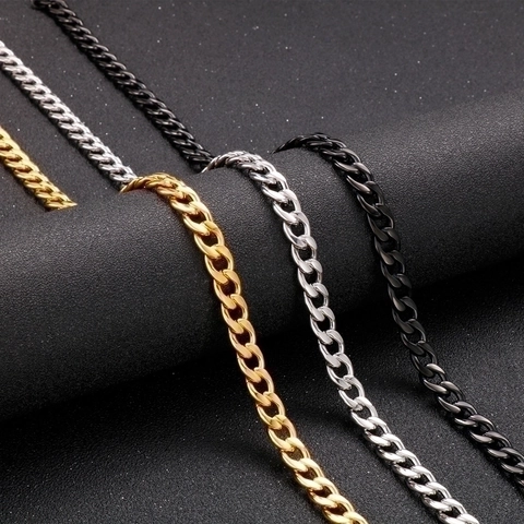 Collana A Catena A Maglia Cubana In Acciaio Inossidabile Lucido Gioielli Hip Hop Streetwear Per Uomo Donna