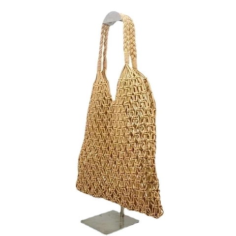 Hand Woven Hollow Mesh Tote Bag Cotton Rope Bohemian Beach Summer Vacation Shoulder Handbag Simple Casual For Women