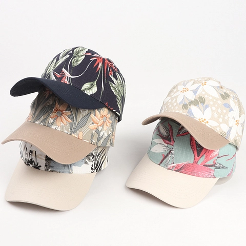 Cappello Da Baseball Cotone Lino Stampa Floreale Tropicale Traspirante Parasole Regolabile Cappello Estivo Unisex