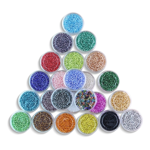 Perline Di Vetro Con Interno Argento Rotonde Multicolore DIY Creazione Di Gioielli Bracciale Collana Accessorio Mini