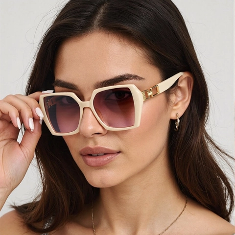 Oversized Square Sunglasses PC Frame UV400 Protection Vintage Retro Eyewear For Men And Women Fashion Versatile Shades
