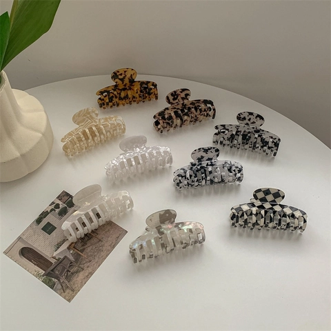 Large Dragon Bone Hair Claw Clip Acetate Look Nonslip Shark Clip For Thick Hair Women Fashion Hair Accessories