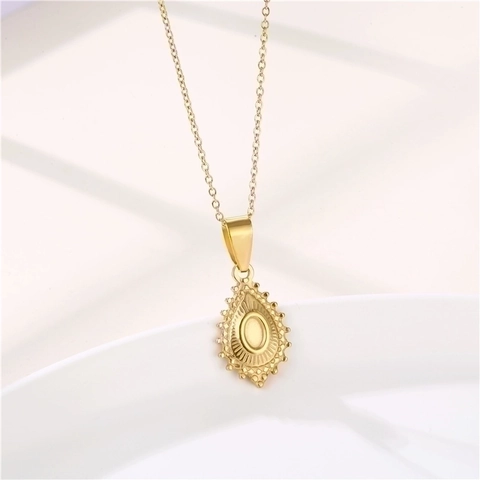 Collana Con Pendente A Goccia Lettera O In Acciaio Inossidabile Placcato Oro Stile Bizantino Vintage Gioielli Di Lusso Per Donne
