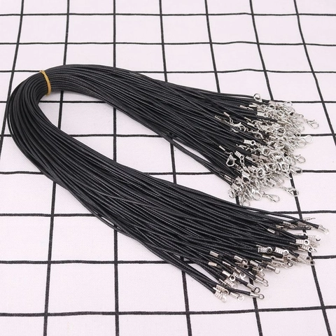 Korean Wax Line Necklace Cord With Metal Lobster Clasp And Extension Chain DIY Jewelry Making Leather Cord For Pendant