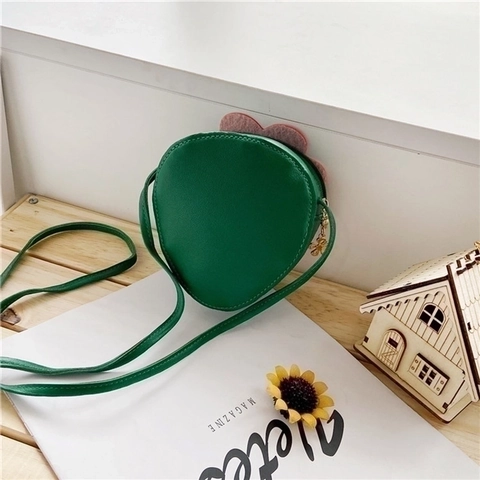 Cute Kids Strawberry Shaped Crossbody Bag PU Leather Rhinestone Mini Fruit Shoulder Purse For Toddler Girls