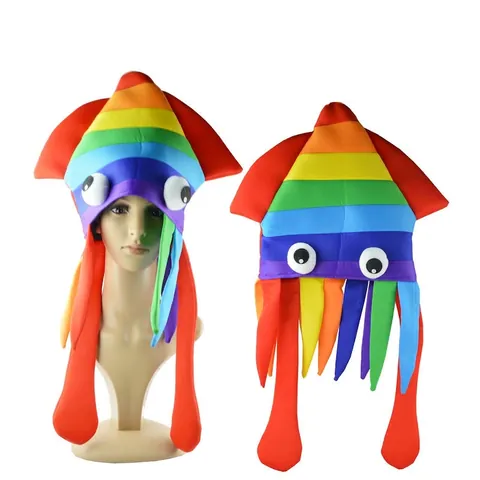 Cappello Divertente Polpo Calamaro Fungo Anatra Copricapo Peluche Per Festa Di Compleanno Cosplay Accessori Foto Costume