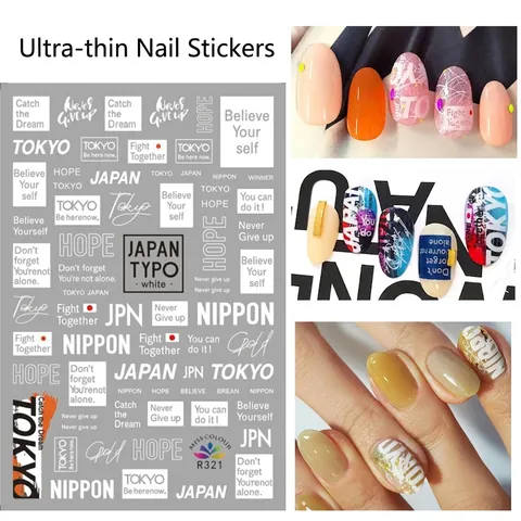 Nail Art Stickers Ultra Thin Self Adhesive 3D Fruit Floral Letters DIY Manicure Decoration Women