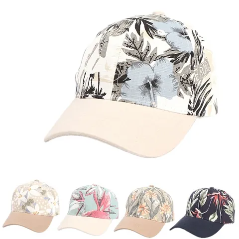 Cappello Da Baseball Cotone Lino Stampa Floreale Tropicale Traspirante Parasole Regolabile Cappello Estivo Unisex