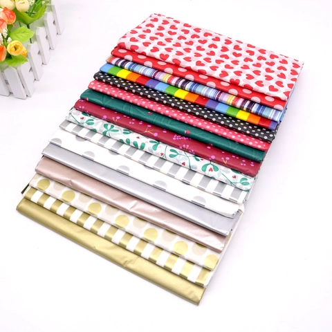 Colorful Tissue Paper For Gift Wrapping Crafting DIY Heart Star Dots Stripes Patterned Metallic Glitter Thin Soft Decorative