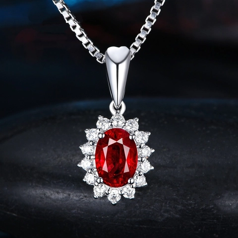 Collana Con Pendente Gemma Ovale Rame Con Zircone Halo Design Girasole Gioielli Di Lusso Eleganti Per Donna