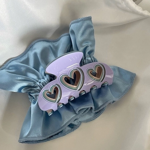 Haarklammer Acetat Hohl Herz Y2K Süße Barbie Rosa Blau Trendy Ästhetische Haarclip Für Frauen Mädchen Haarschmuck