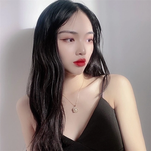 Elegant Artificial Pearl Pendant Necklace For Women Titanium Steel Chain Copper Micro Pave Zircon Circular Jewelry