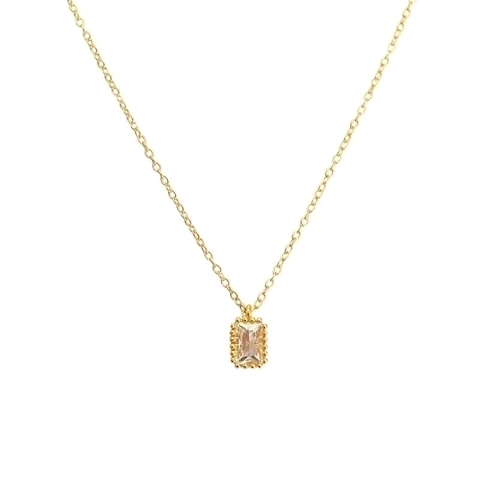 Collana In Argento Sterling 925 Con Pendente In Zirconia Rettangolare Elegante Catena Di Clavicole Vintage Per Donna