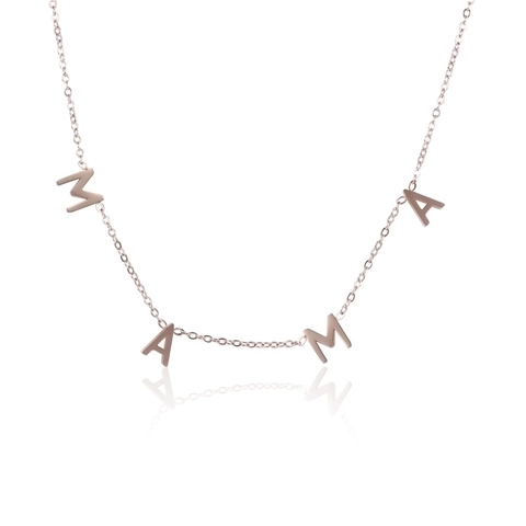 Mama Nana Letter Pendant Necklace Stainless Steel Mother Day Gift For Women Jewelry Fashion Geometric