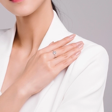 Verstellbarer Kettenring 925 Sterling Silber Ovaler Zirkonia Minimalistischer Funkelnder Zierlicher Modeschmuck Für Damen