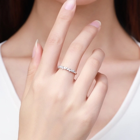 925 Sterling Silber Ring Marquise Rund Zirkon Welle Stapelbar Zierlich Minimalistisch Hochzeit Schmuck Für Frauen