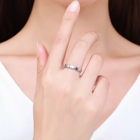 925 Sterling Silber Geometrischer Labyrinth Ring Minimalistisch Mit Zirkonia Trendy Schmuck Für Damen