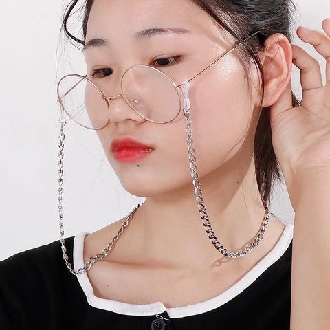 Fashion Glasses Chain Stainless Steel Geometric Anti Lost Mask Lanyard Neck Strap Eyewear Retainer Women Men