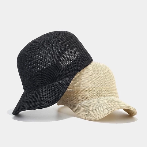 Gorra De Béisbol De Paja De Papel Transpirable Retro Color Sólido Ajustable Sombrero De Sol De Verano Para Mujeres Hombres