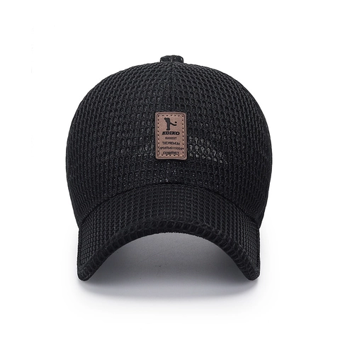 Cappellino Da Baseball In Rete Traspirante Estate Protezione Solare Cappello Da Golf All Aperto Toppa In Pelle Uomo Donna Regolabile