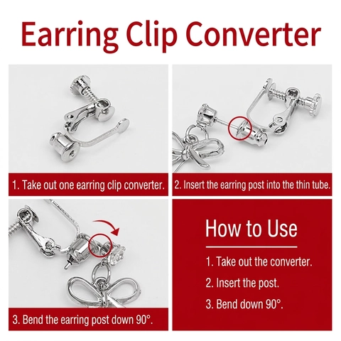 Spiral Earring Converter For Non Pierced Ears Adjustable Metal Findings DIY Stud To Clip-On Jewelry Accessory