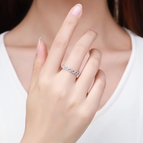 925 Sterling Zilveren Ring Voor Vrouwen In elkaar Grijpende Oneindigheid Holle Strass Vingerring Elegante Florale Huwelijkscadeau