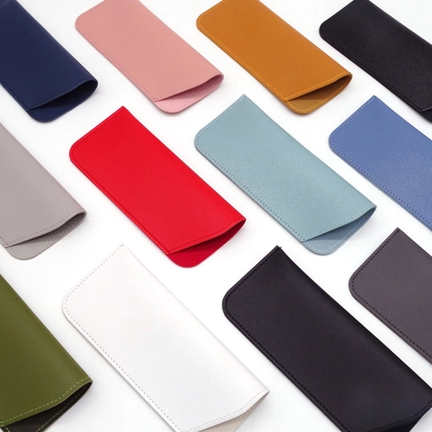 Portable Sunglasses Case PU Leather Soft Eyeglasses Pouch Minimalist Dustproof Protective Storage Bag For Men Women