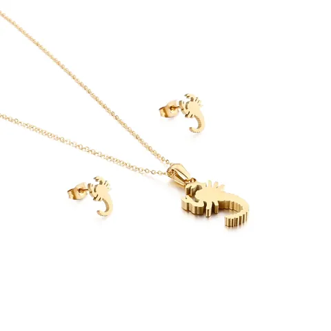 Scorpion Pendant Necklace Stud Earrings Stainless Steel Jewelry Personality Punk Animal Novelty Accessory Women