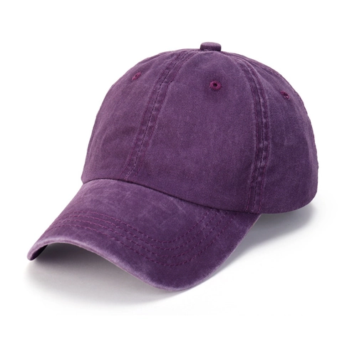 Washed Cotton Baseball Cap Distressed Retro Style Adjustable Dad Hat For Men Women Outdoor Sun Protection Solid Color
