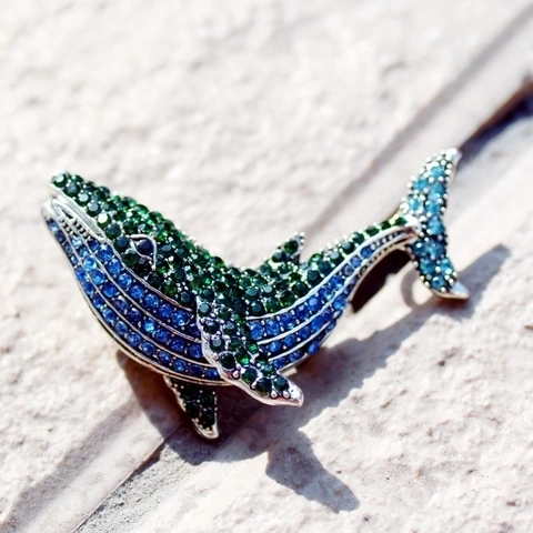 Spilla Balena Con Strass Spilla In Lega Tema Oceano Gioielli Animali Retro Accessorio Petto Unisex