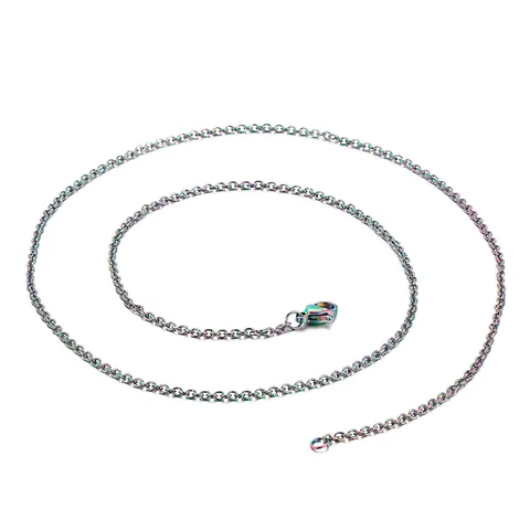 Collar De Acero Inoxidable Colorido Arco Iris Cadena Figaro O Joyas De Moda Para Mujeres