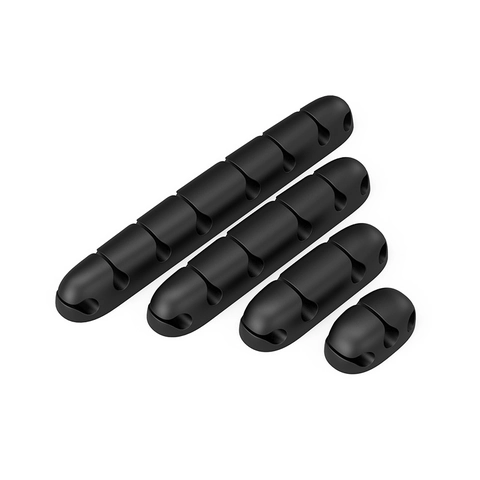 Desktop Cable Organizer Silicone Self Adhesive Wire Holder Multiple Slots Charger Cord Clip Management For Home Office