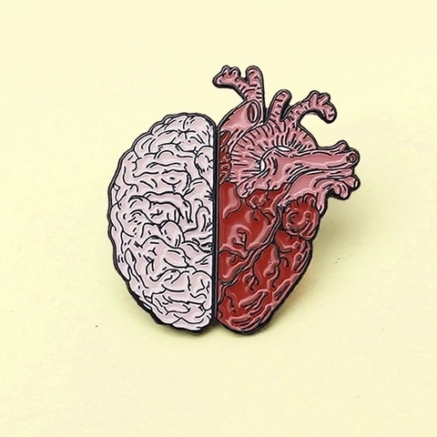 Broche Créative Anatomique Cerveau Cœur Alliage Émail Épinglette Badge Organe Géométrique Bijoux Cadeau Pour Femmes Hommes