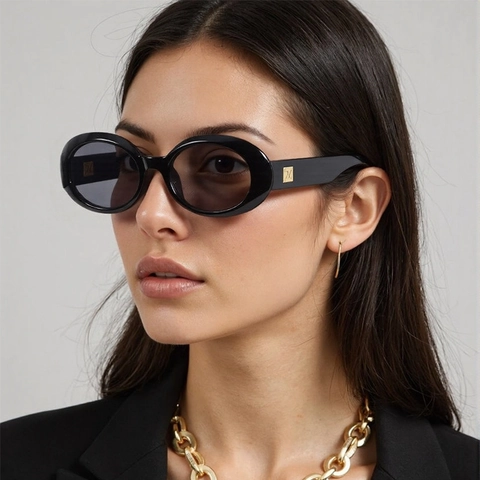 Gafas De Sol Ovaladas Retro Montura PC Protección UV400 Moda Gafas Vintage Para Hombres Mujeres Fotografía Callejera Viajes Aire Libre