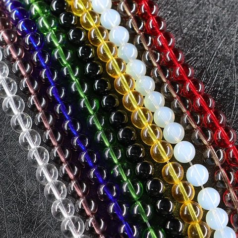 Round Glass Crystal Loose Beads For DIY Jewelry Making Polished Smooth Colorful Handcrafted Accessory